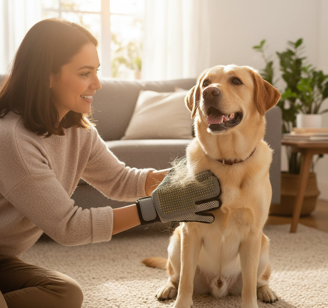 Stainless Steel Pet Grooming Glove - Gentle Deshedding Brush