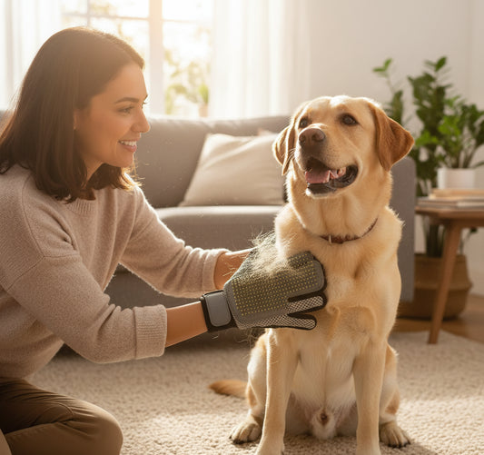 Stainless Steel Pet Grooming Glove - Gentle Deshedding Brush