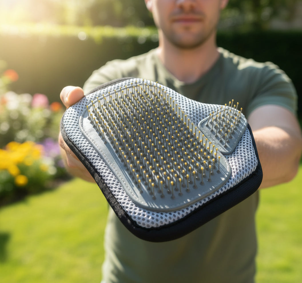 Stainless Steel Pet Grooming Glove - Gentle Deshedding Brush