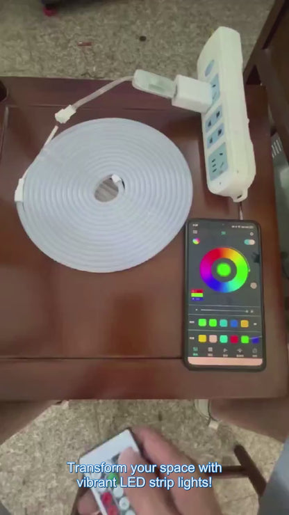 NEON- RGB LED Strip Lights with App & Remote | Music Sync Rope Light for Room